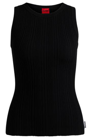 Sweater BOSS HUGO Women's Slim Fit Sleeveless Ribbed Top Svart | 50514301