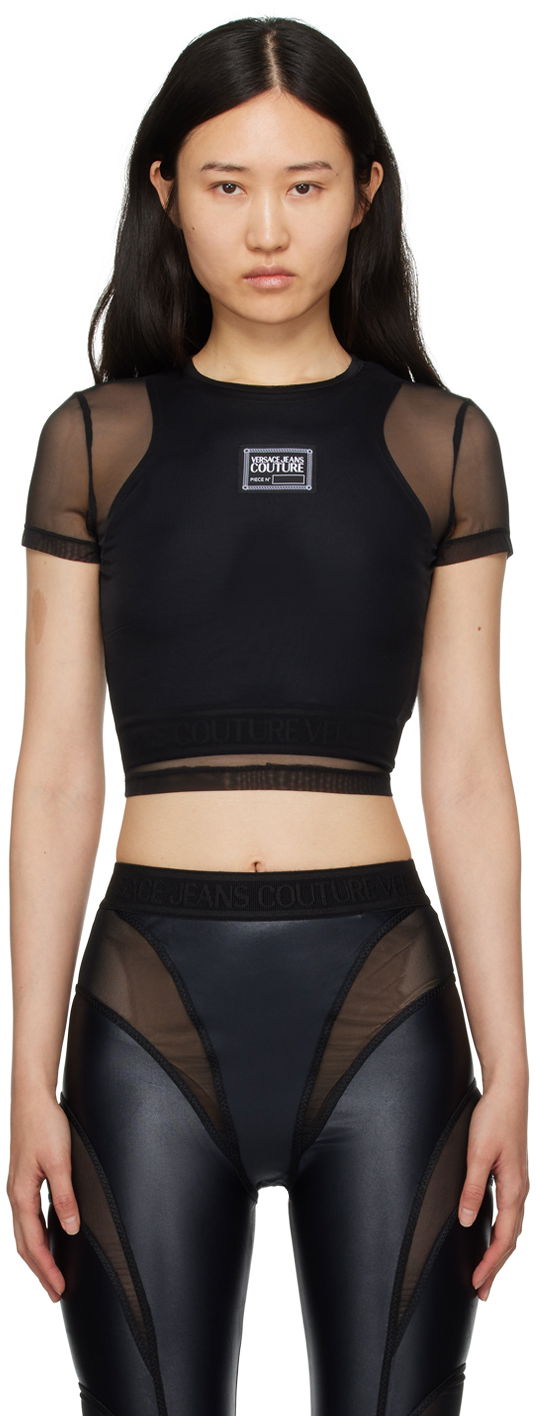 Crop top Versace Crewneck T-Shirt Svart | E76HAH6A2_EJ0035, 0