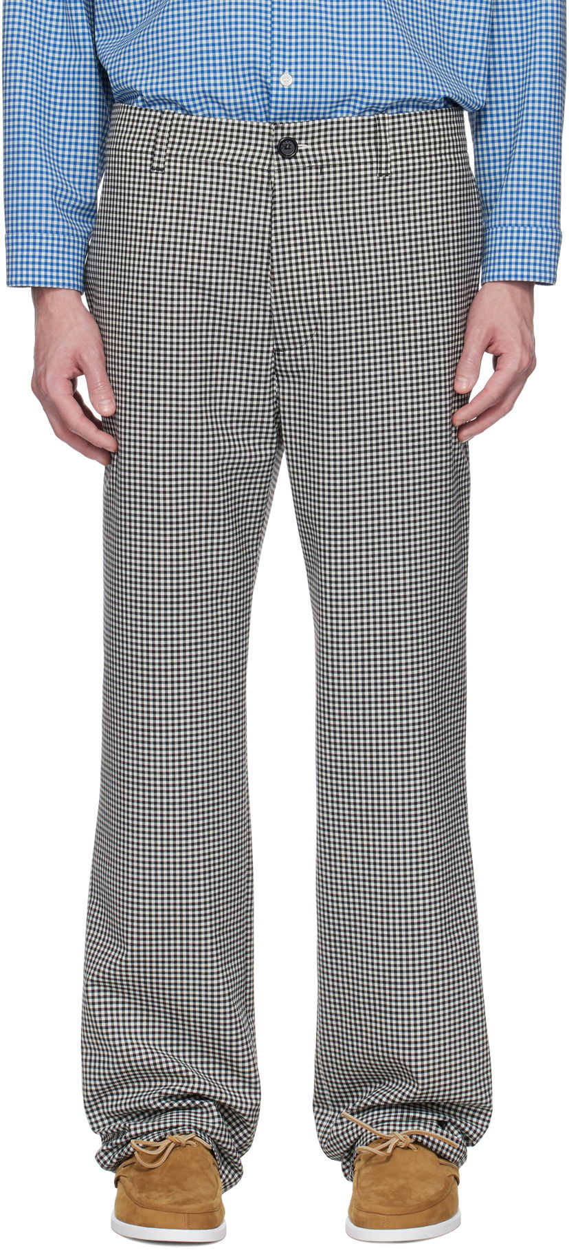 Byxor Marni Marni Gingham Wool Blend Trousers Flerfärgad | PUMU0285A0 UTP787