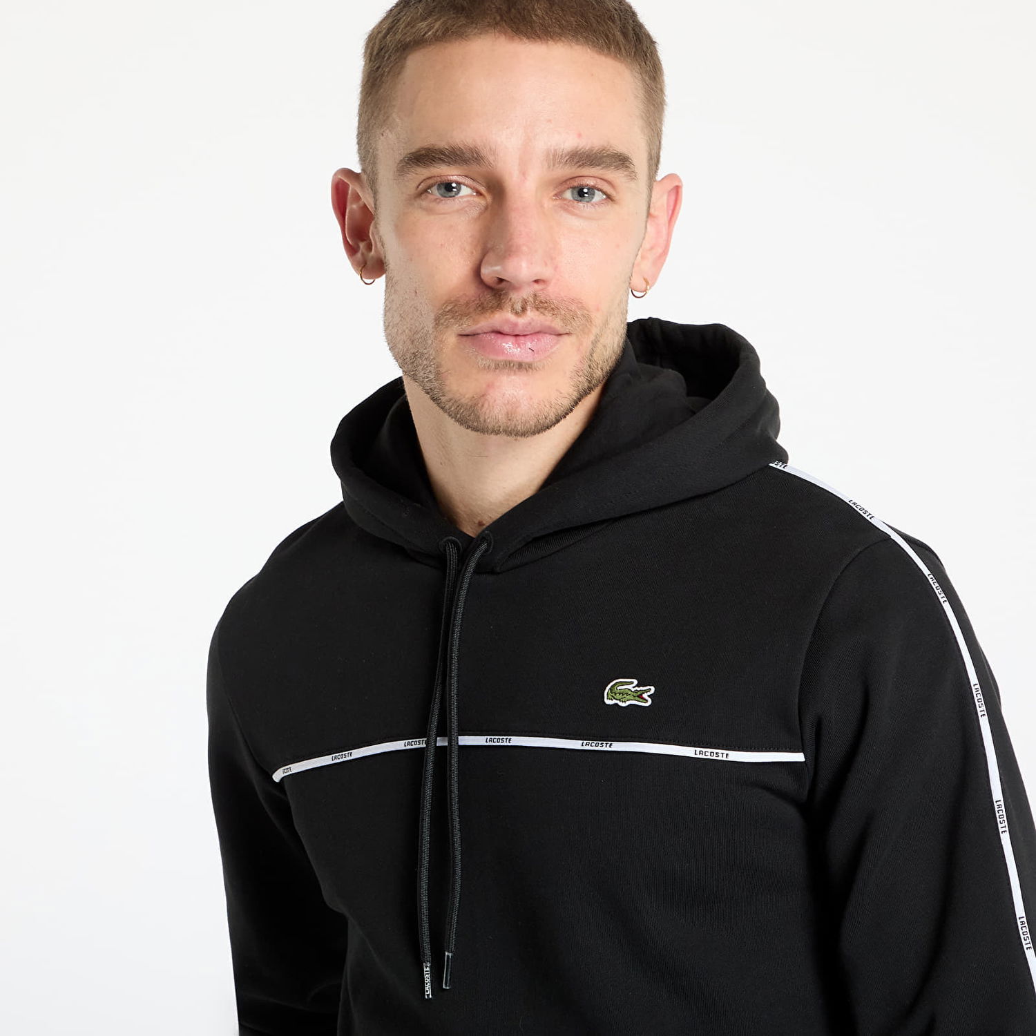 Sweatshirt Lacoste LACOSTE Non Brushed Fleece Hoodie Svart | SH9808 031, 1