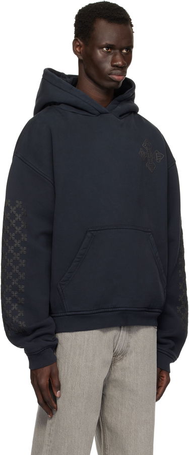 Sweatshirt Rhude Rhude Cross Logo Hoodie Mörkblå | RHPS25HO02012, 1