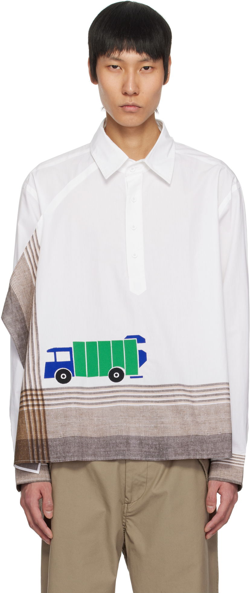 Skjorta Craig Green Craig Green Long Sleeve Handkerchief Shirt Vit | CGSS25CWOSHI62