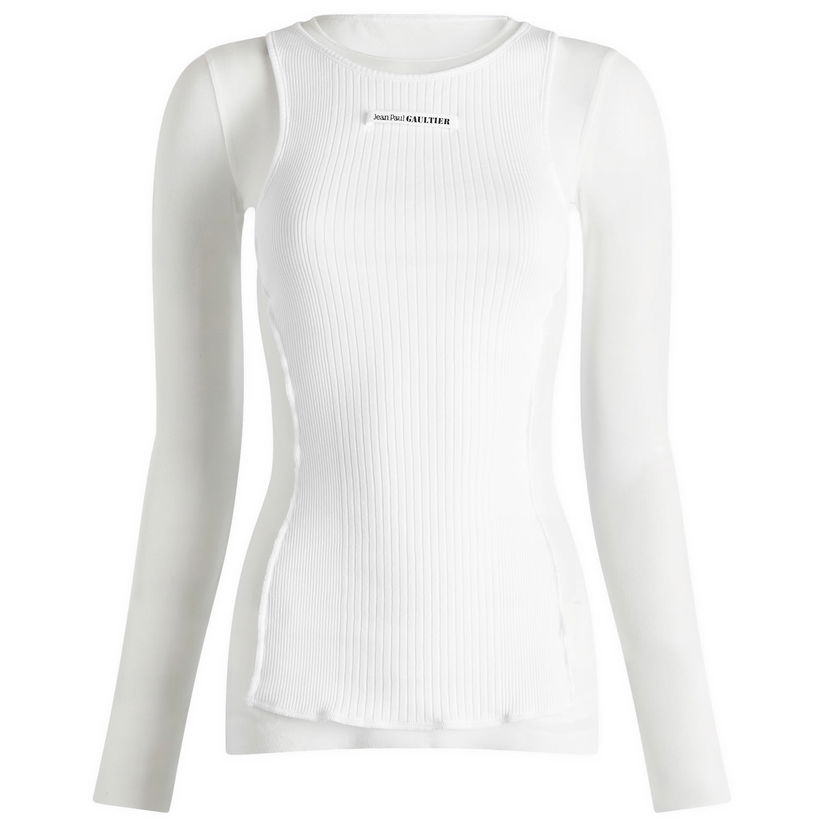 Linne Jean Paul Gaultier Gaultier Logo Layered Vest Vit | 2430FTO193BT0010101