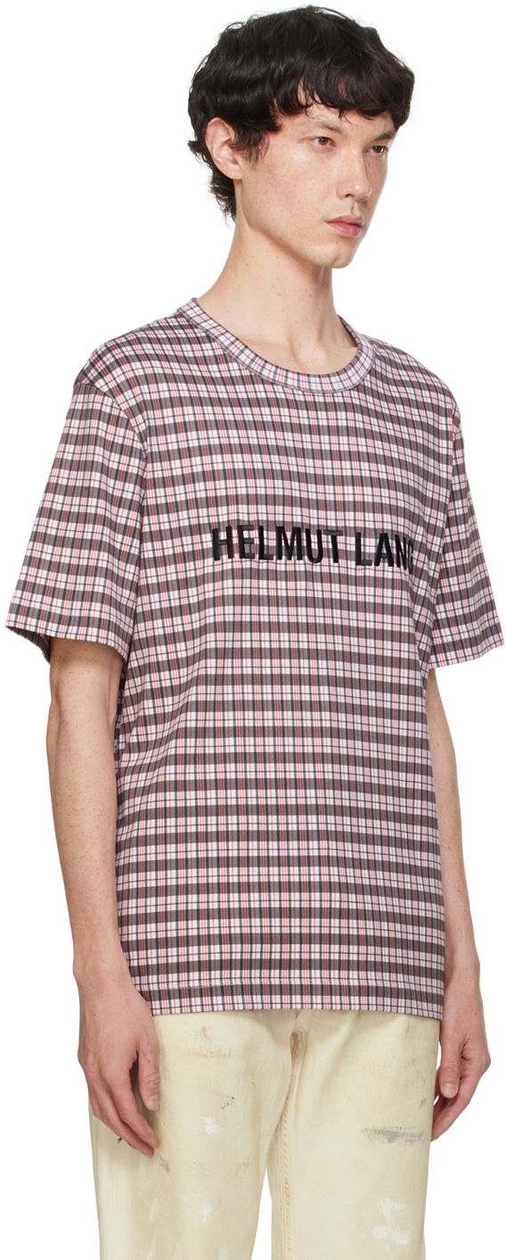 T-shirt Helmut Lang Plaid Logo Print T-Shirt Rosa | O06HM509, 1