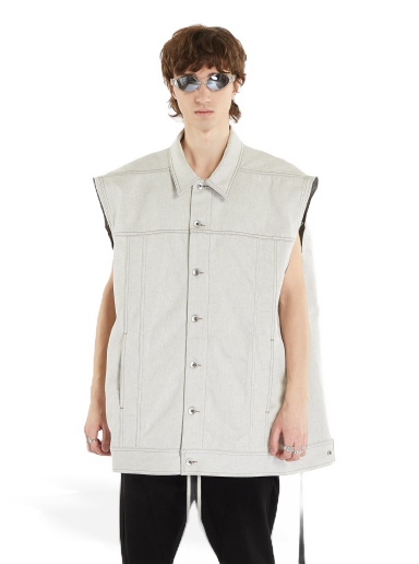 Väst Rick Owens DRKSHDW Jumbo Worker Vest Vit | DU01C6762 MMD 51