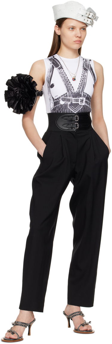 Linne Jean Paul Gaultier Jean Paul Gaultier 'Trompe L'oeil' Printed Tank Top Vit | 24/25-U-TO183-J547-0100, 4