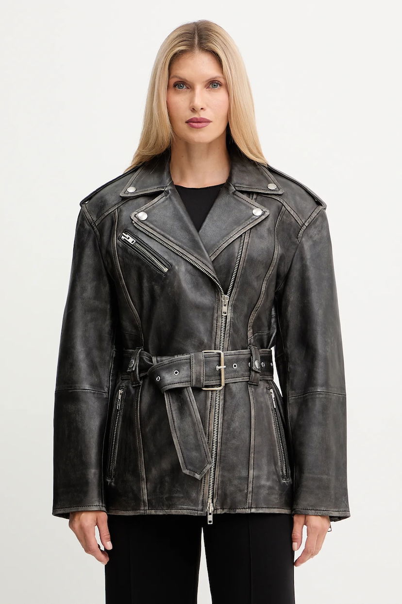 Jacka STAND STUDIO Stand Studio Leona Oversized Leather Jacket Svart | 66547.7830