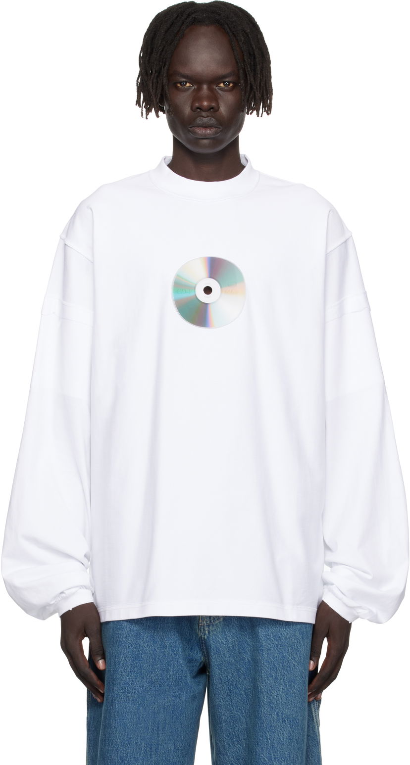 T-shirt VETEMENTS Vetements CD Reworked Long Sleeve T-Shirt Vit | UH76LS780W