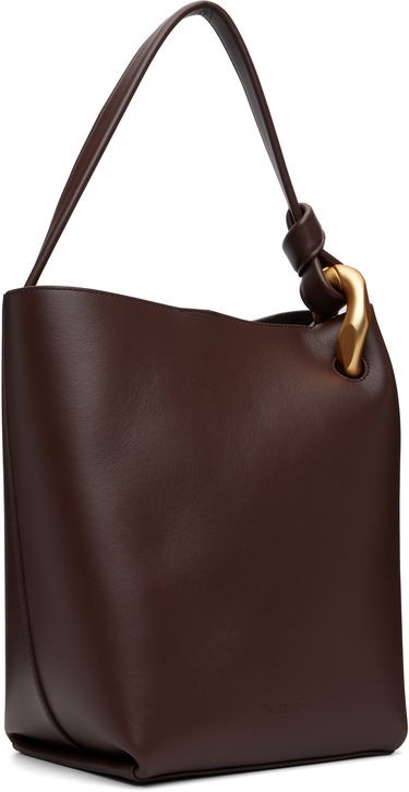 Tygpåse JW Anderson JW Anderson 'The JWA Corner Bucket' Leather Tote with Sculptural Handle Brun | HB0737-LA0232, 4