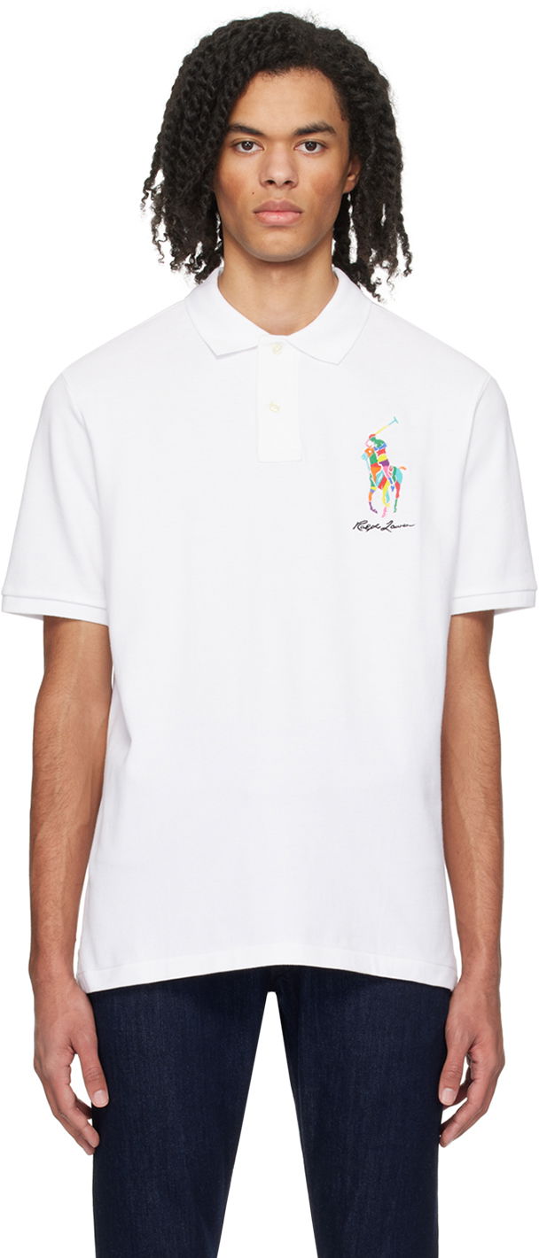 Polotröja Polo by Ralph Lauren Classic Big Pony Polo Vit | 710926413002