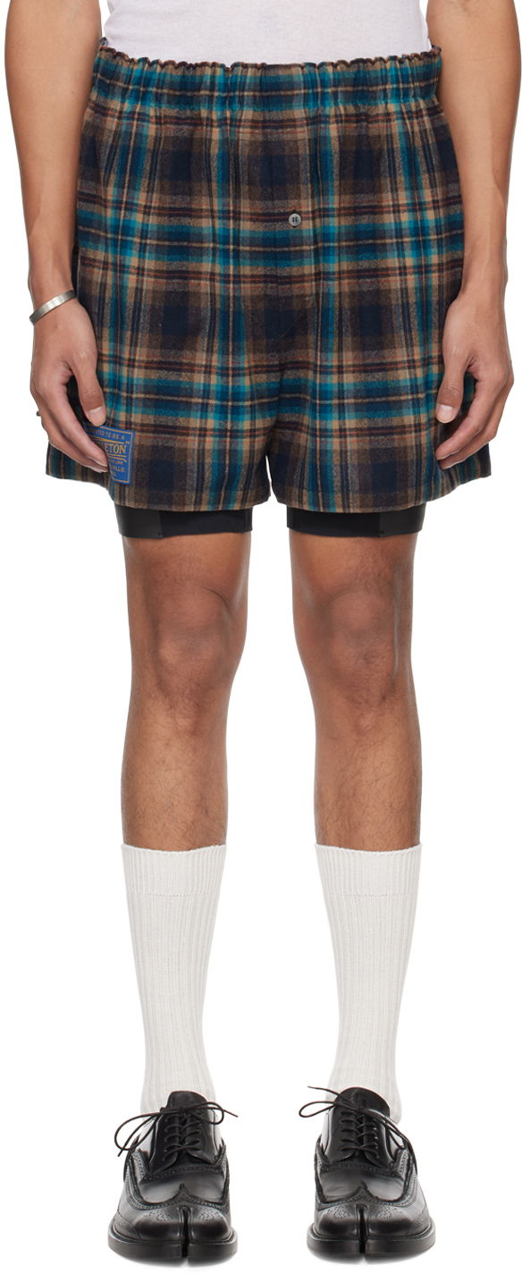 Shorts Maison Margiela Check Shorts Mörkblå | S50MU0071 S78041