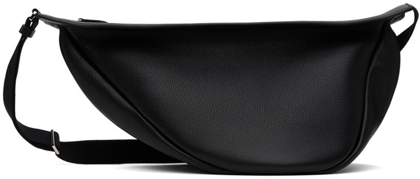 Axelväska The Row Black Large Slouchy Banana Bag Svart | W1196-L129