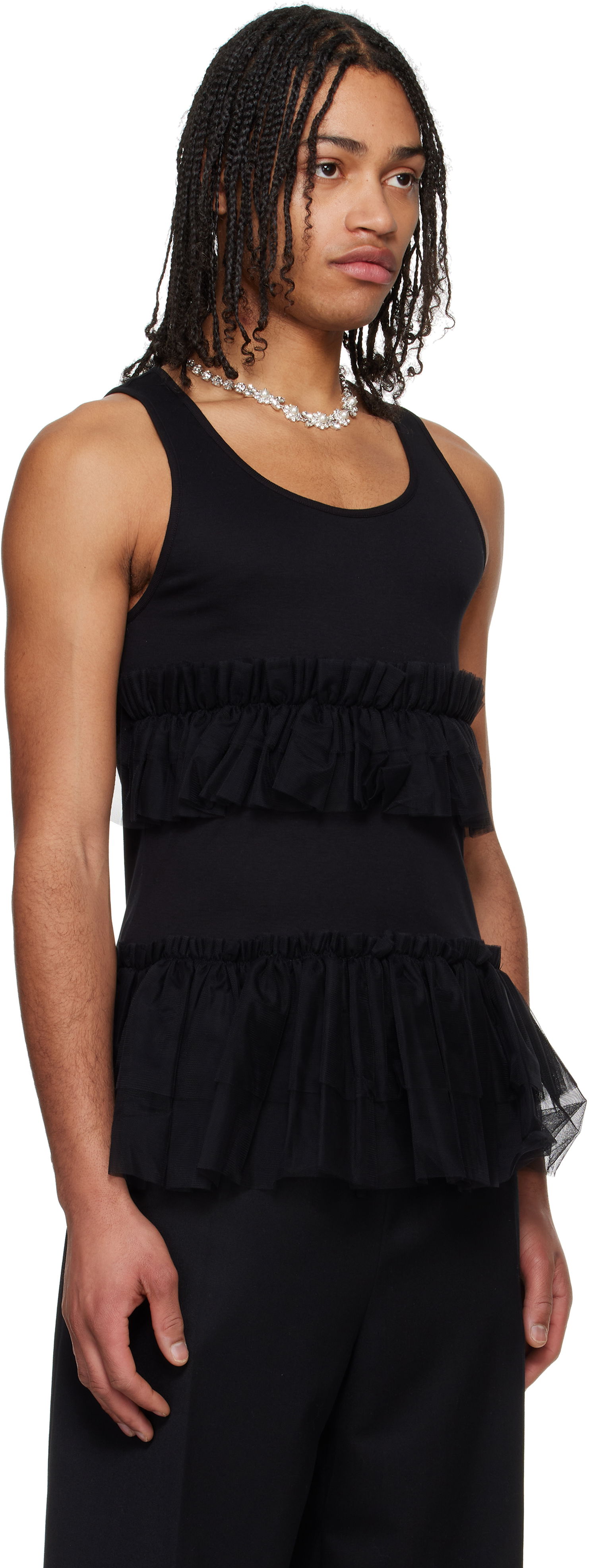 Linne Simone Rocha Simone Rocha Tutu Hem Tank Top Svart | 5334 0553, 1