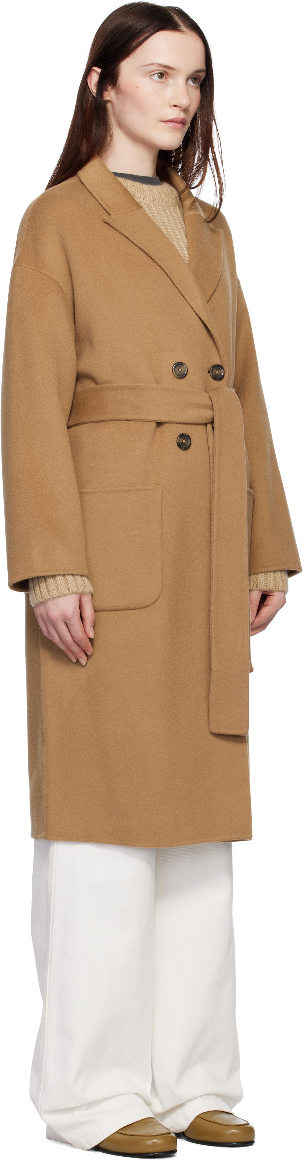 Rockar Anine Bing Anine Bing Dylan Double-Breasted Wool Coat Brun | A-01-4001-200, 1