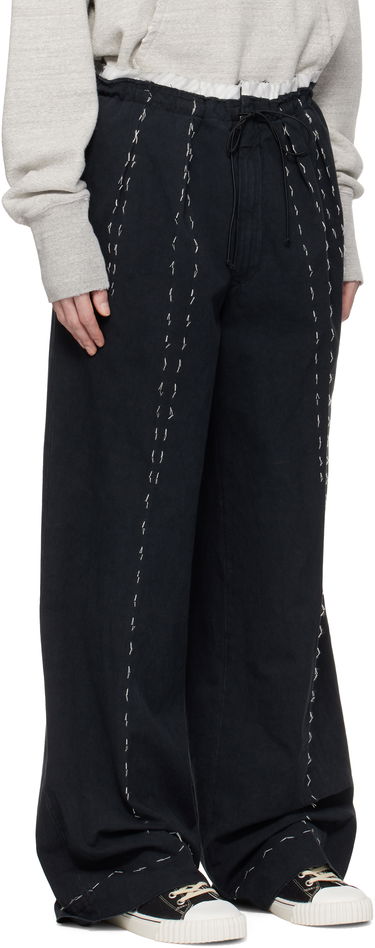Byxor Maison Margiela Maison Margiela Work-In-Progress Stitch Detail Trousers Svart | S50KA0664 M35295, 1