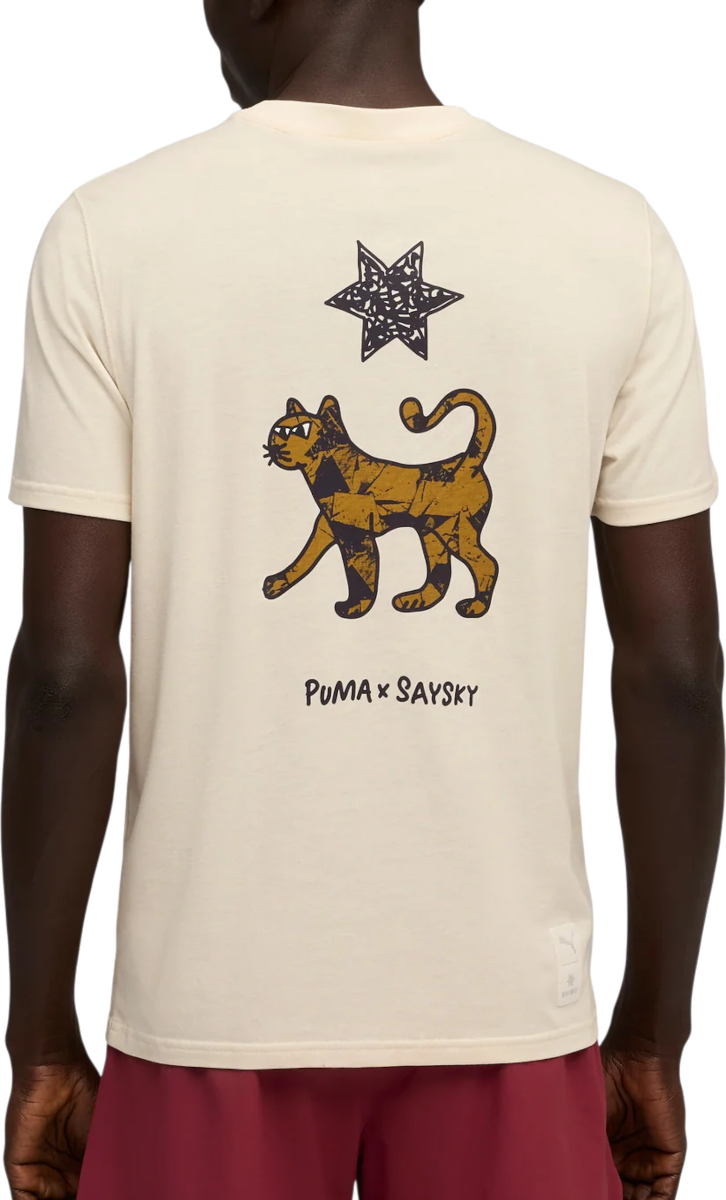 T-shirt Puma Saysky Running Graphic T-Shirt Beige | 528147-87, 1