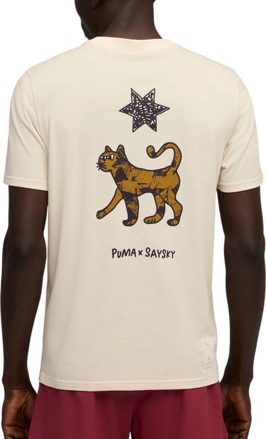 T-shirt Puma Saysky Running Graphic T-Shirt Beige | 528147-87, 1