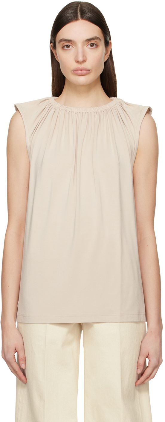 Linne TOTEME TOTEME Women's Crewneck Tank Top Beige | 242-WRT1716-FB0163