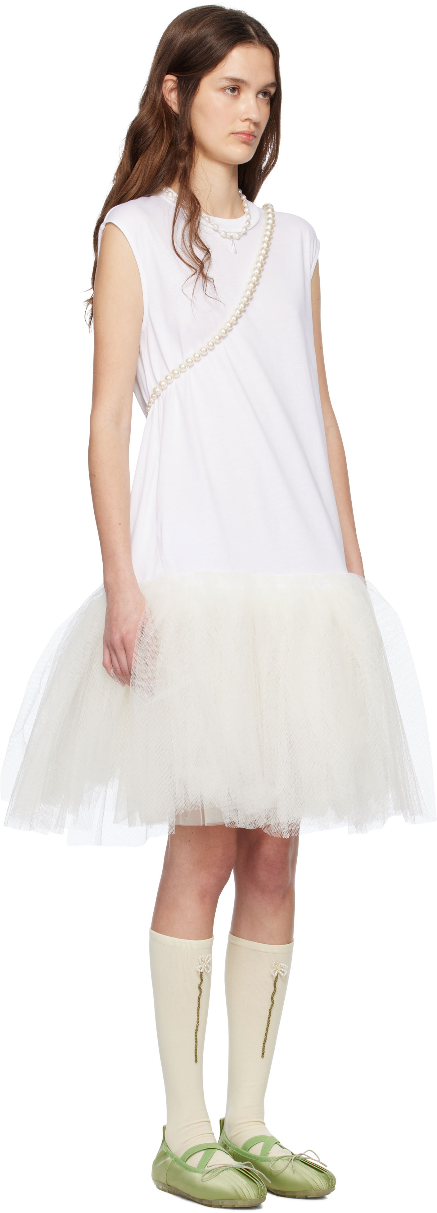 Klä Simone Rocha Simone Rocha Relaxed Ballet Tutu Midi Dress Vit | 7396 0553, 1
