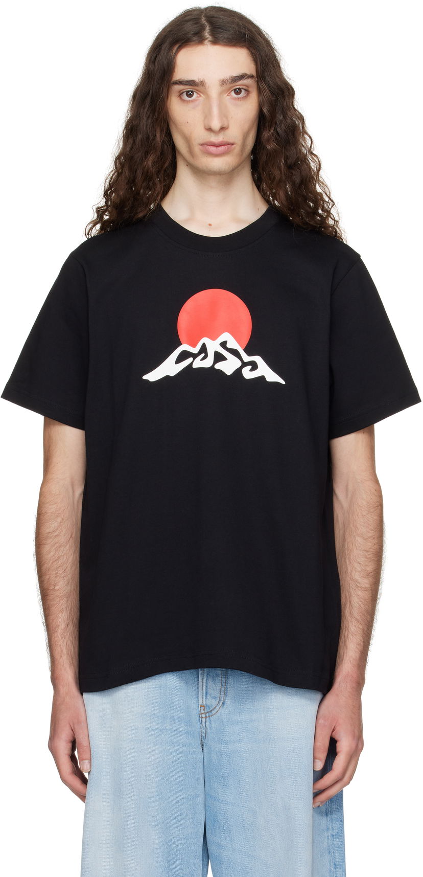T-shirt Casablanca Casablanca Montagne Snow Print T-Shirt Svart | MPF25-JTS-001-02