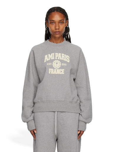 Sweatshirt AMI France Sweatshirt Grå | USW010.747