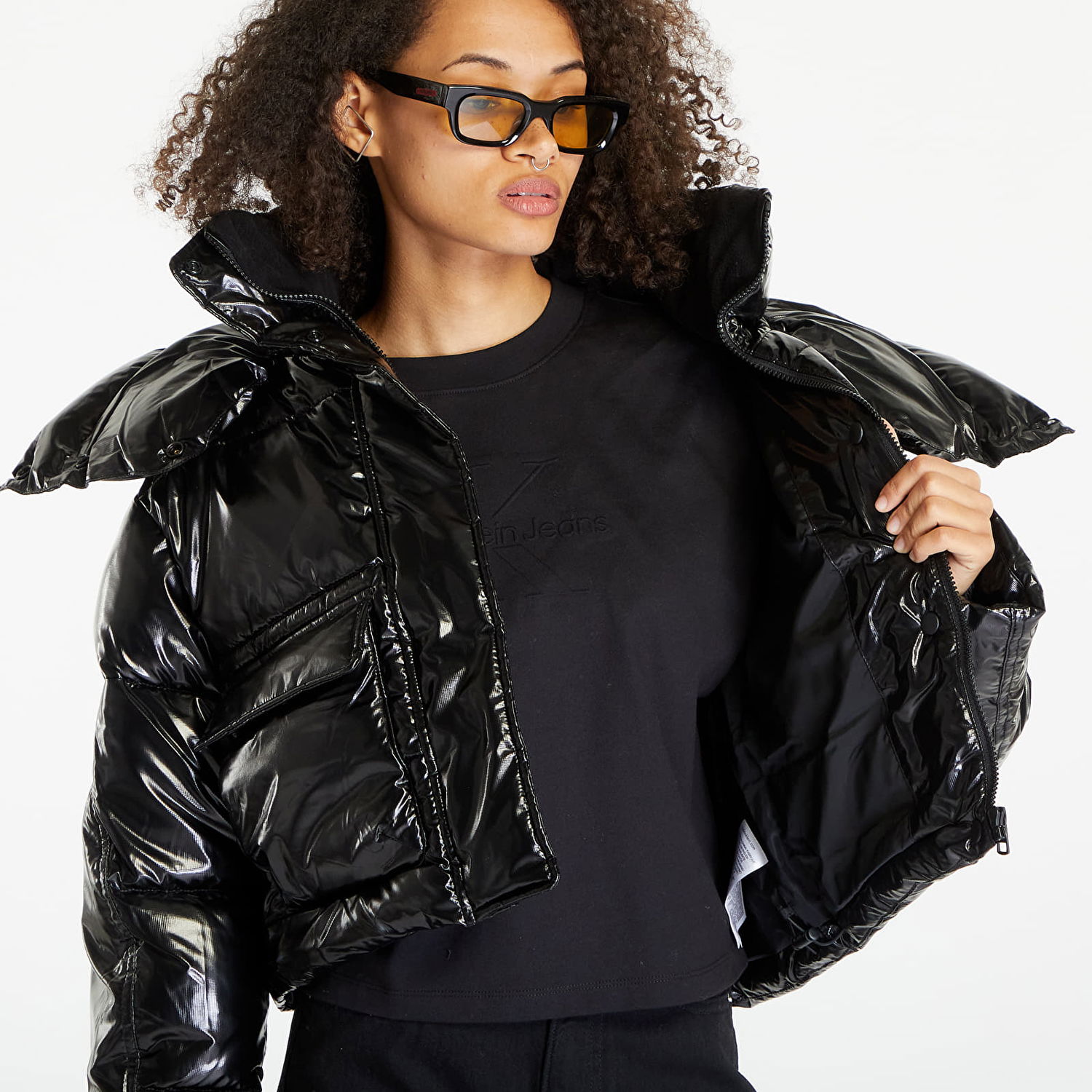 Pufferjacka CALVIN KLEIN High Shine Puffer Jacket Svart | J20J221884 BEH, 1