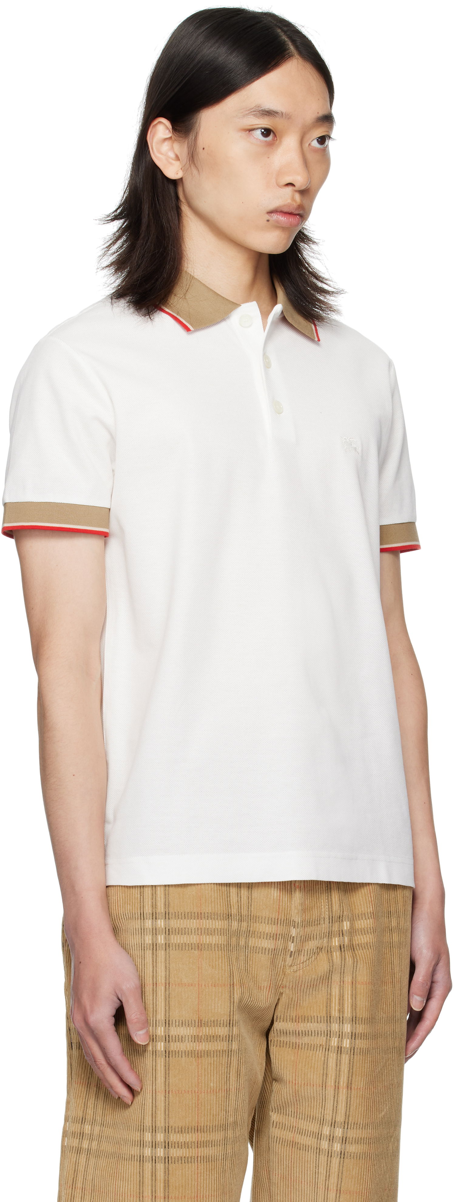 Polotröja Burberry Burberry Logo Collar Polo Vit | 8110096, 1