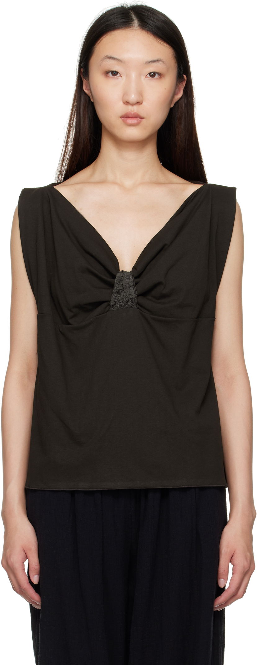 Linne Baserange Baserange Arin Sleeveless Top Svart | TOART-RC-SU25
