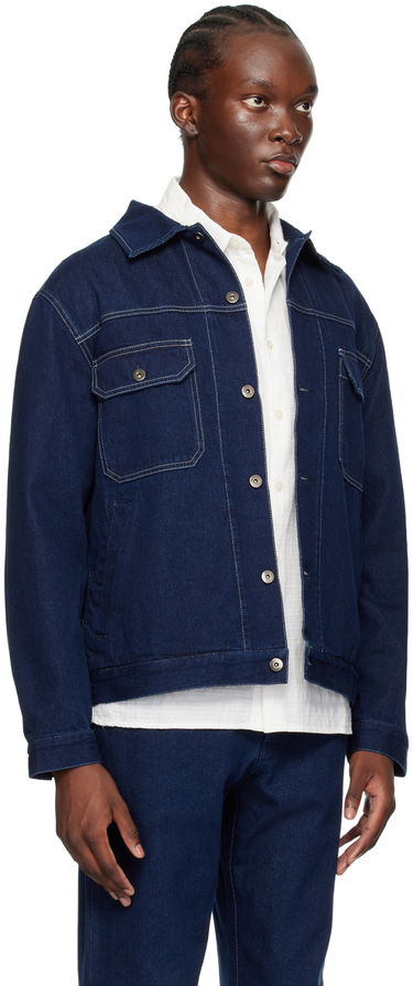 Jacka Universal Works Universal Works Button Denim Jacket Blå | 00107, 1