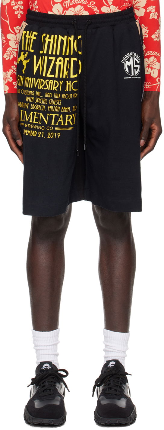 Shorts Marine Serre Regenerated T-Shirt Shorts Svart | MSH007 UJER0003