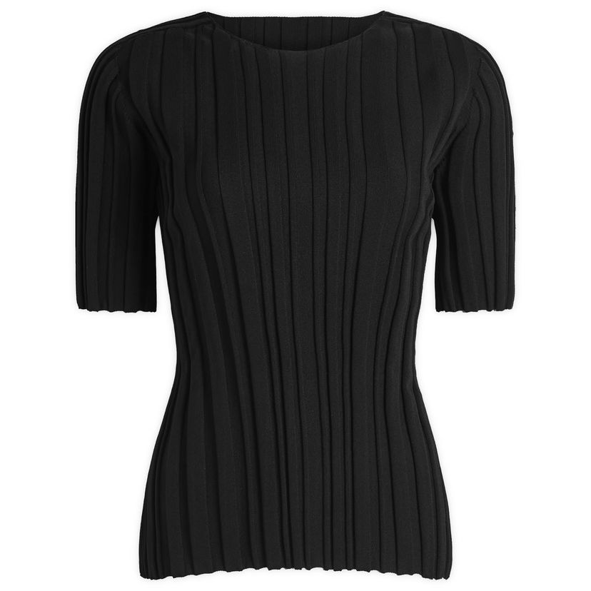 T-shirt Pleats Please Issey Miyake Issey Miyake Rib Knit T-Shirt Svart | PP56KK852-15