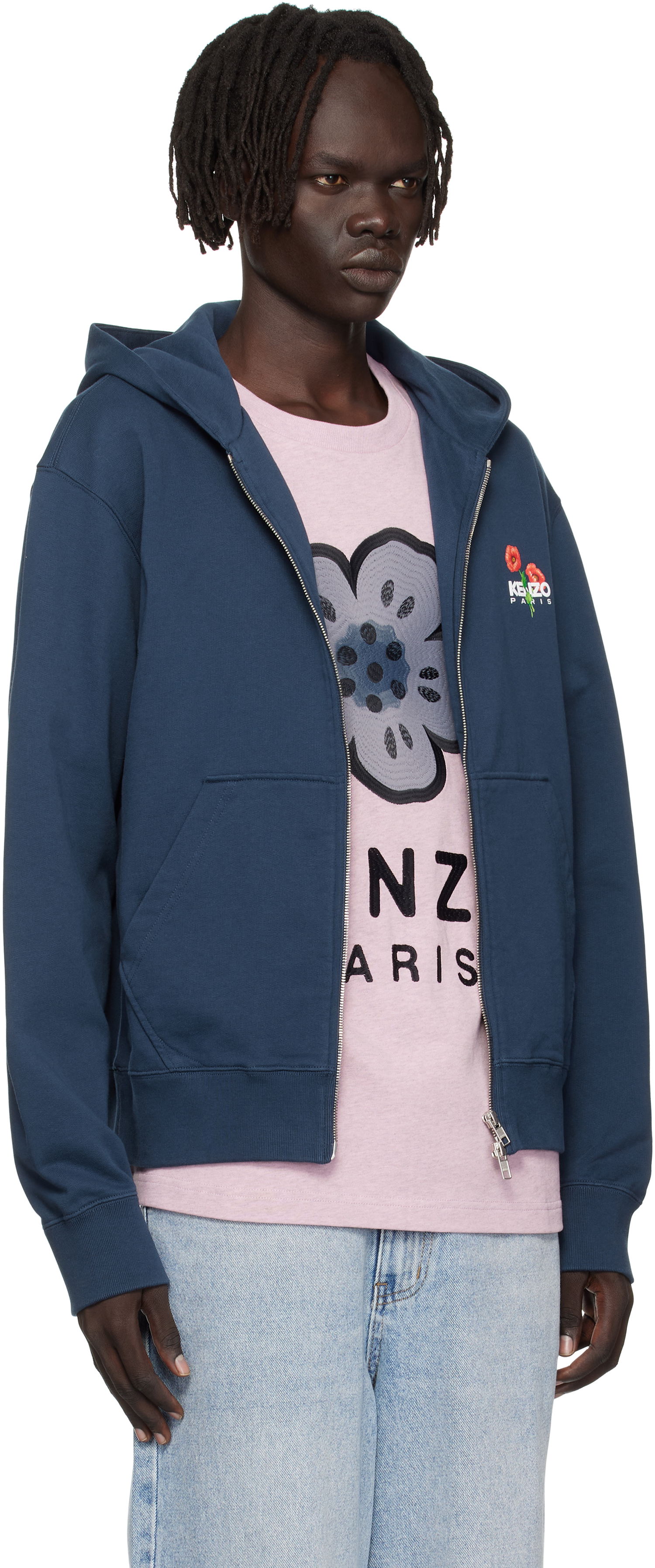 Sweatshirt KENZO Kenzo 'KENZO Archive Bouquet' Full-Zip Hoodie Mörkblå | FF65HO2554MF, 1