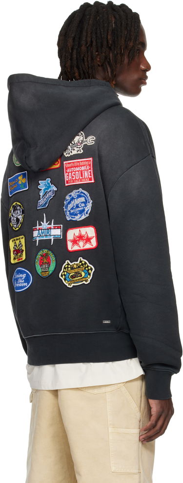 Sweatshirt AMIRI AMIRI Station Patch Oversized Hoodie Svart | AMJYHD1119, 2