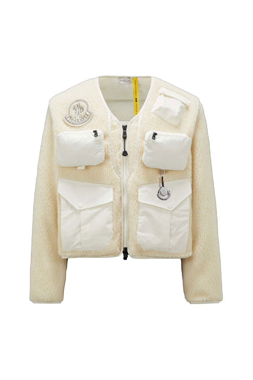 Sweater Moncler Pharrell x Padded Teddy Cardigan Vit | I209R8G00001M3417032