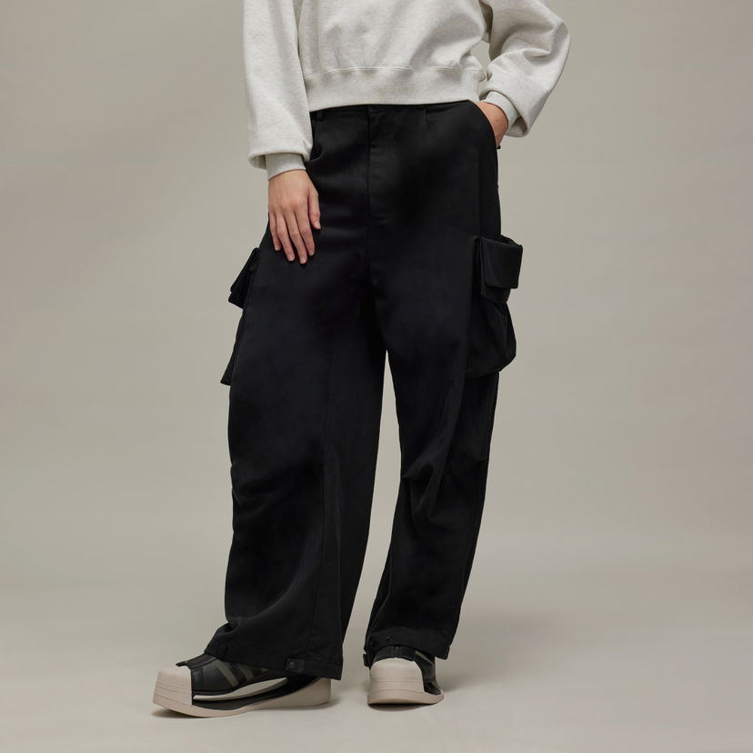 Cargo byxor Y-3 Washed Twill Cargo Pants Svart | JI5866