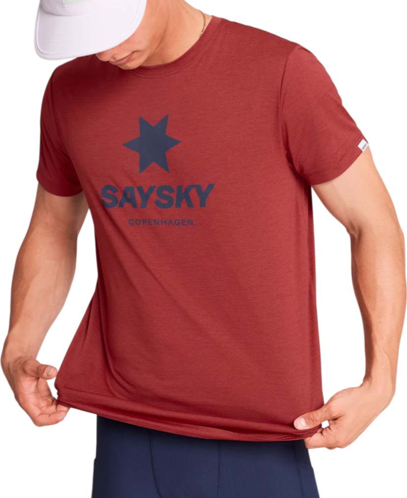 T-shirt Saysky Saysky Logo Combat Pro T-Shirt Röd | omrss30c5007-omrss30c5007