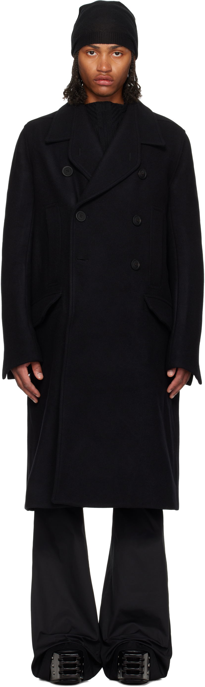 Rockar Rick Owens Rick Owens Concordians Officer Coat Svart | RU02E1982 WSF