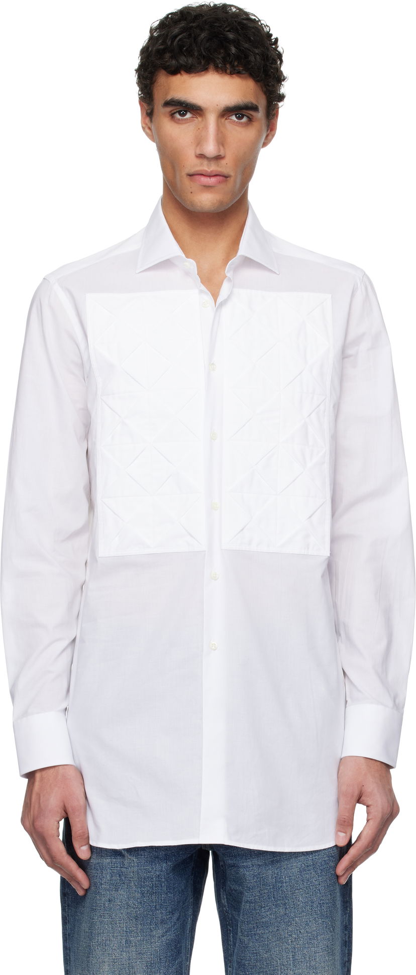 Skjorta Junya Watanabe Junya Watanabe Guy Rover Edition Customized Shirt Vit | WO-B022-051