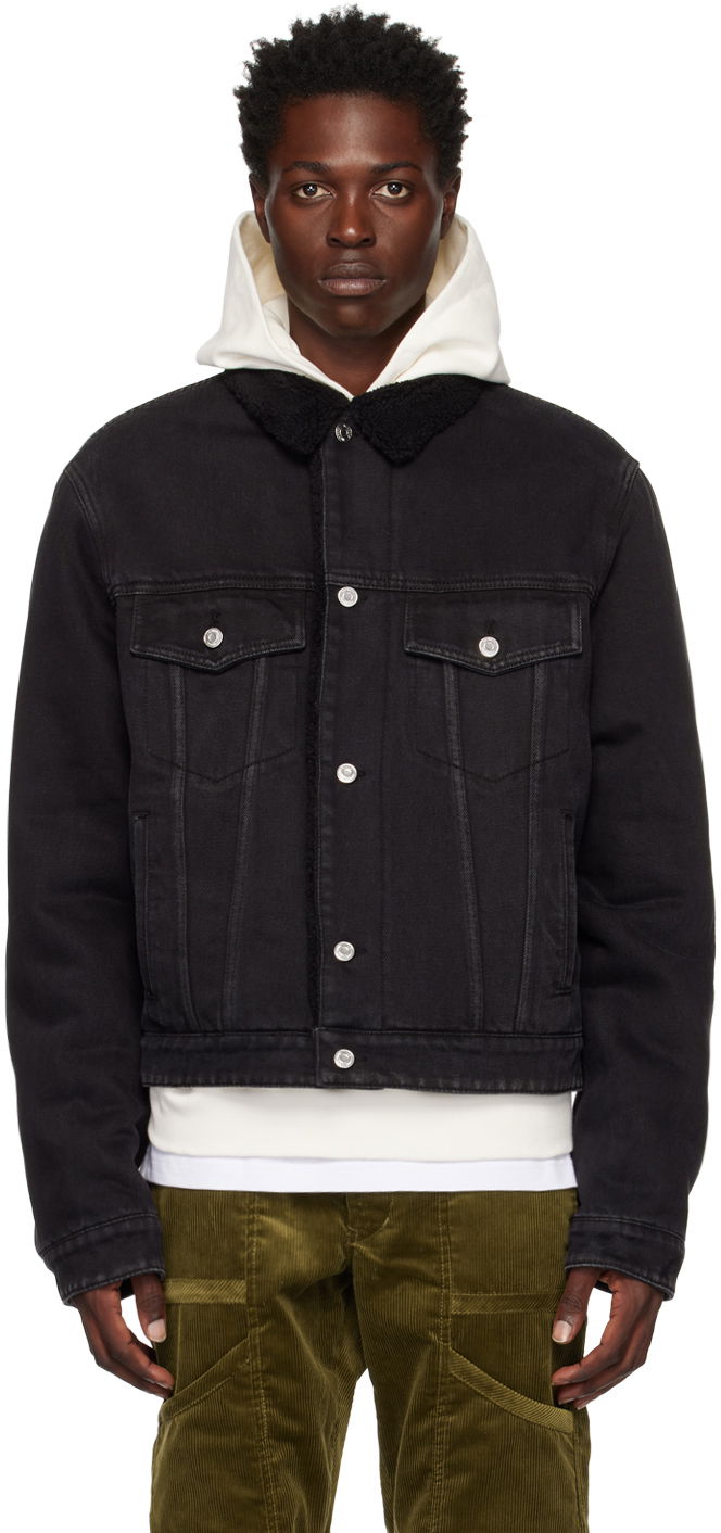 Jacka We11done We11done Regular Fit Denim Jacket Svart | WD-DJ3-22-362-U-BK