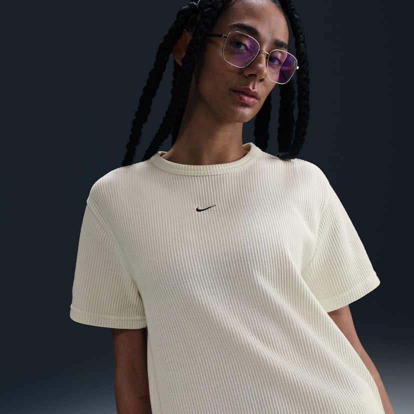 T-shirt Nike Nike Sportswear Chill Waffle Relaxed Fit Short Sleeve T-Shirt Beige | HJ3838-134