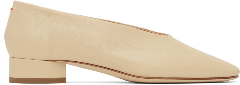 Kläder Aeyde Aeyde Delia Leather Ballerina Flats Beige | A11-FL-GLVR25BL18-FW24-957-007