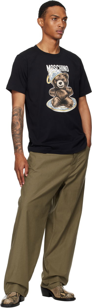 T-shirt Moschino Moschino Organic Cotton Teddy Bear Graphic Tee Svart | 252ZZ071652411555, 3