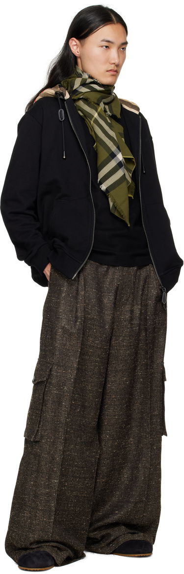 Halsduk Burberry Burberry Wide Check Wool Scarf Grön | 8112491, 1