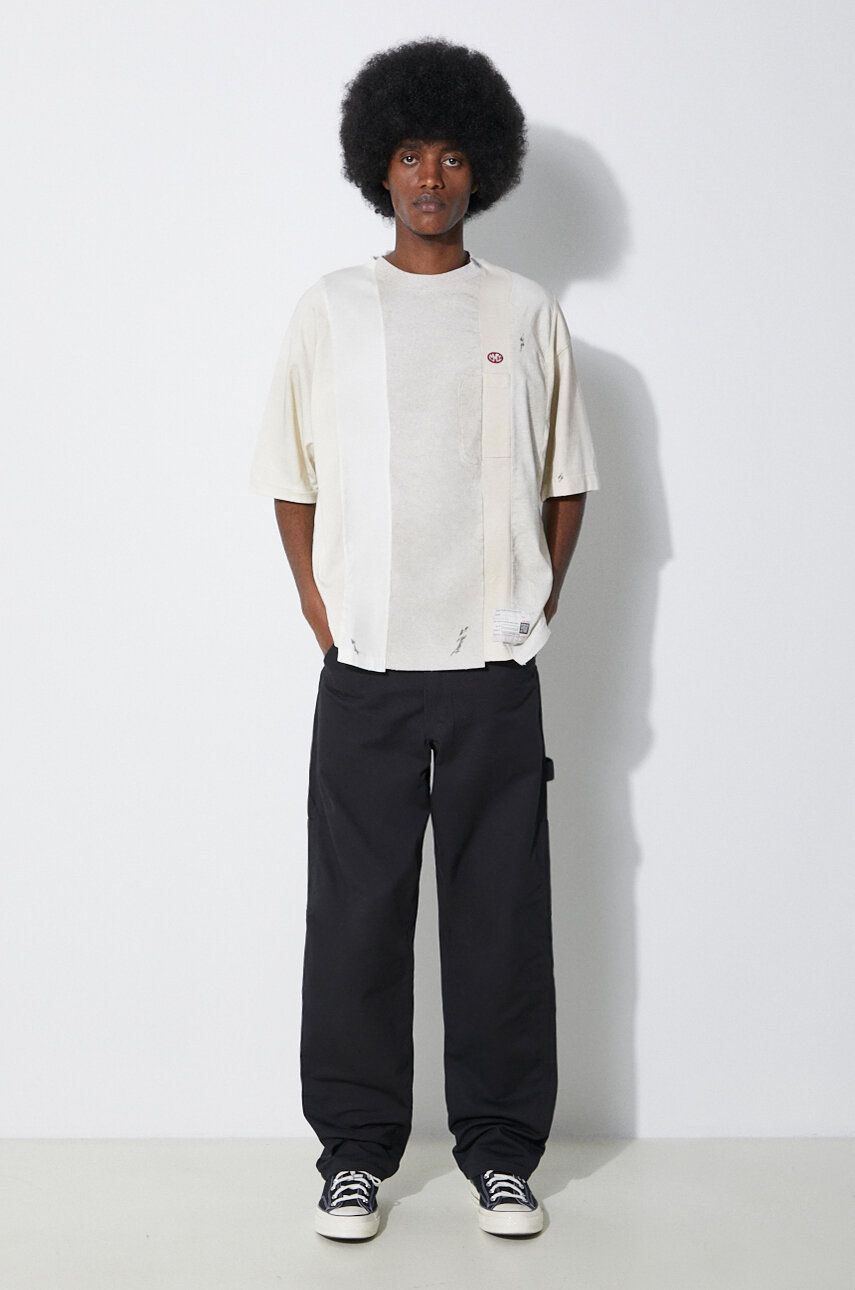 T-shirt Maison MIHARA YASUHIRO Maison MIHARA YASUHIRO Vertical Switching T-Shirt Vit | A12TS621, 1