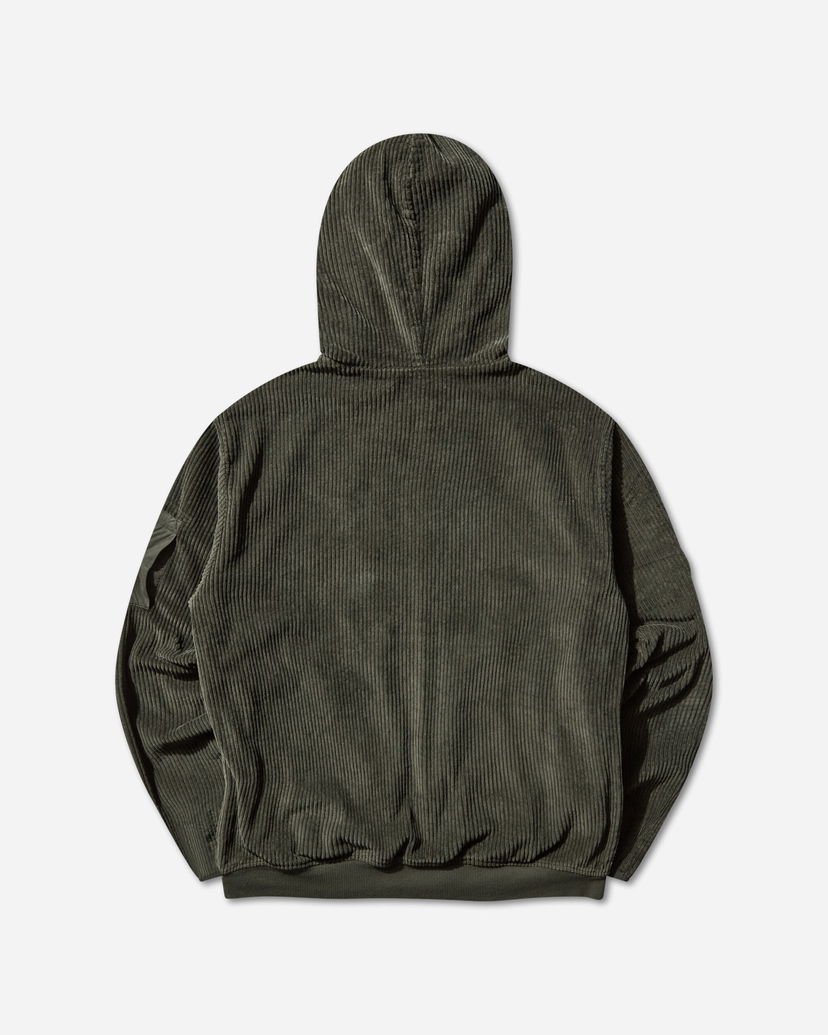 Sweatshirt C.P. Company Corduroy Zipped Hoodie Grön | 19CMSS217A-110472G 978