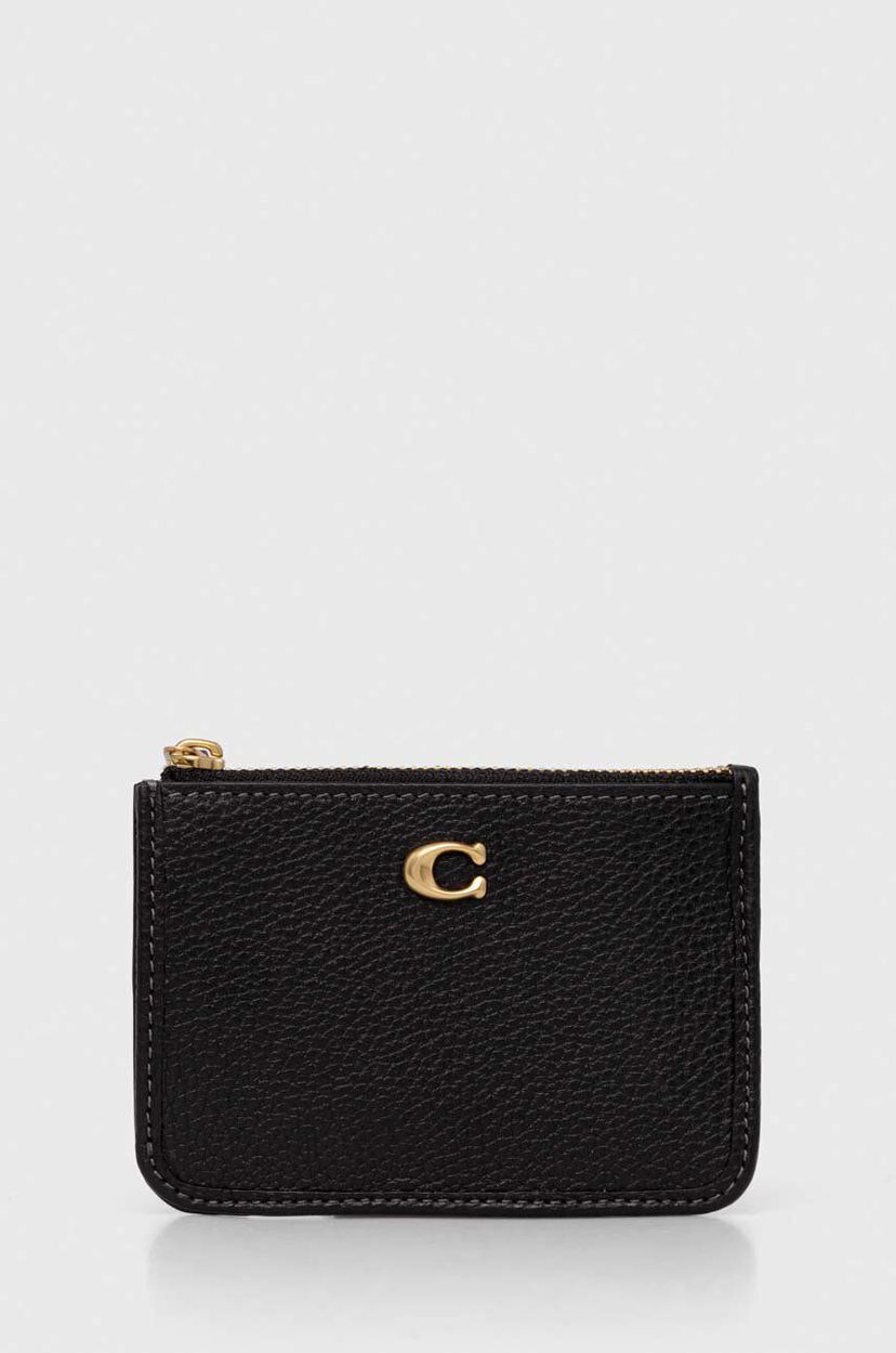 Nyckelringar Coach Leather Key Case Svart | CR550