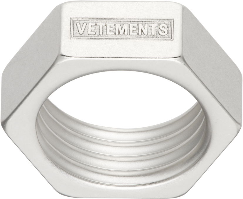 Ringa VETEMENTS Vetements Silver-Tone Screwnut Ring Metallisk | UH76RI200S