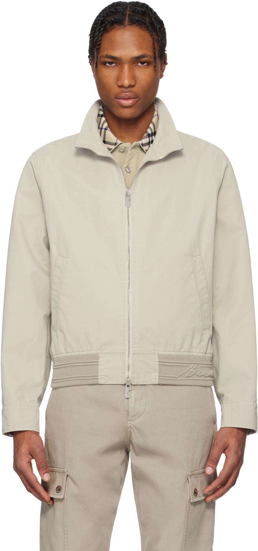 Vindjacka Burberry Burberry Cotton Harrington Jacket Beige | 8101847
