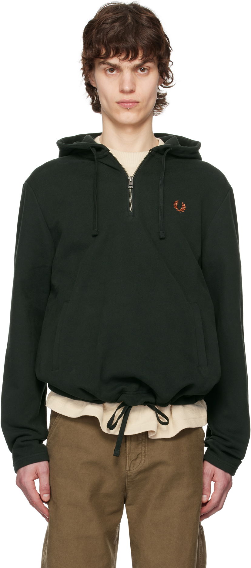 Sweatshirt Fred Perry Fred Perry Smock Hoodie Grön | M8619