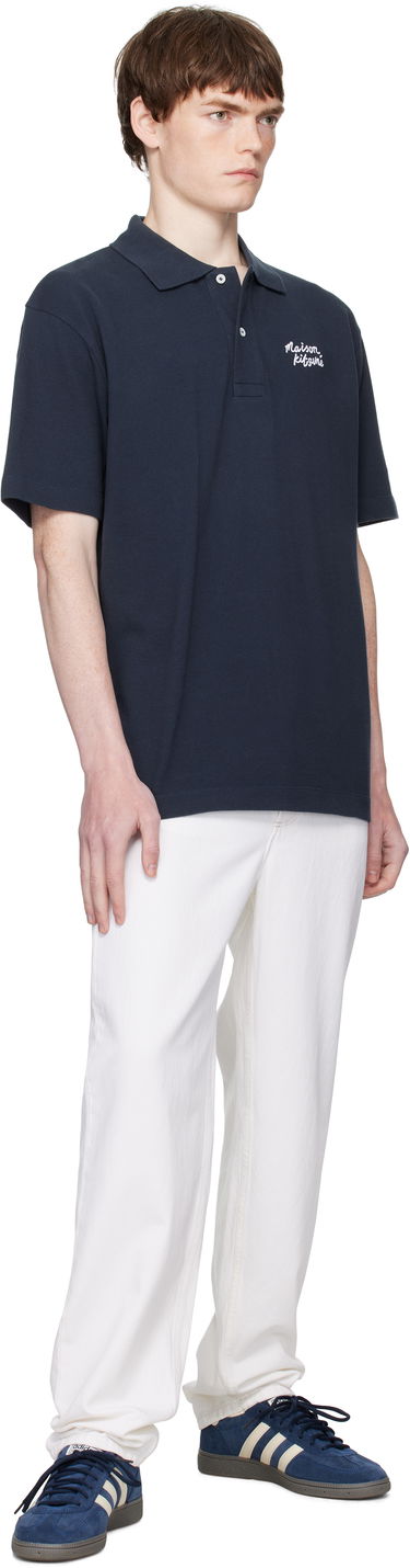 Polotröja MAISON KITSUNÉ Handwriting Comfort Polo Mörkblå | MM00201KP0001, 3